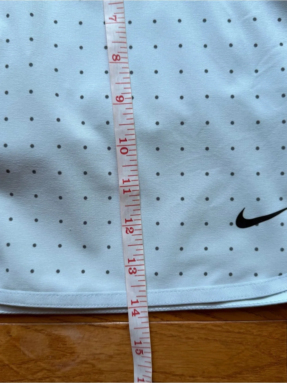 Nike Dri-FIT Flex Tennis Skort White Micro Polka Dot Logo Waistband Medium M